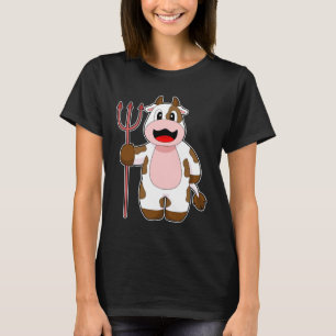 T-shirt Trident de diable d'Halloween de vache