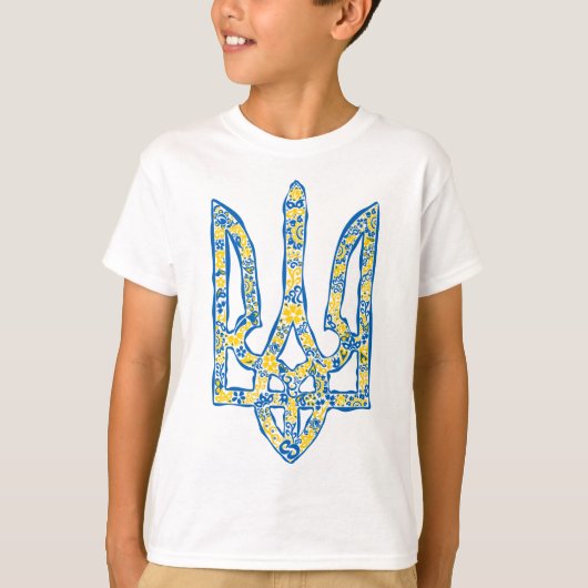 T-shirt trident de l'emblème national ukrainien tryzub eth (Devant)