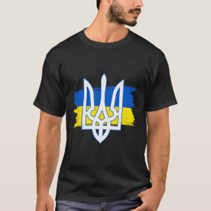 T-shirt Trident du drapeau de l'Ukraine - Tryzub ukrainien