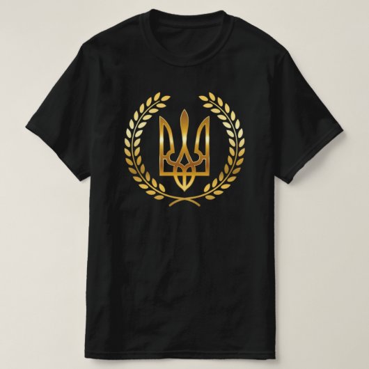 T-shirt trident or guerrier d'Ukraine (Design devant)