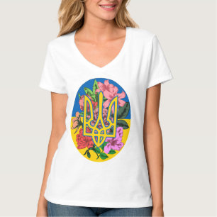 T-shirt Trident ukrainien et drapeau de l'Ukraine avec des