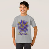 T-shirt Trident ukrainien fait d'oreille de blé (Devant entier)