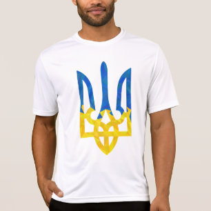 T-shirt trident ukrainien polygonal bas