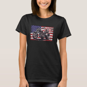T-shirt Triker Motorcycle États-Unis Drapeau américain Tri