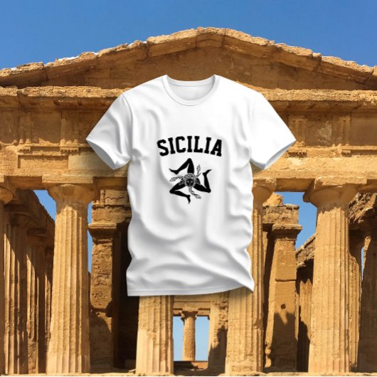 T-shirt Trinacria noire sicilienne