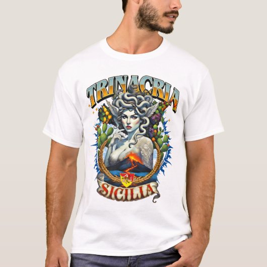 T-Shirt Trinacrie Style Rétro (Devant)