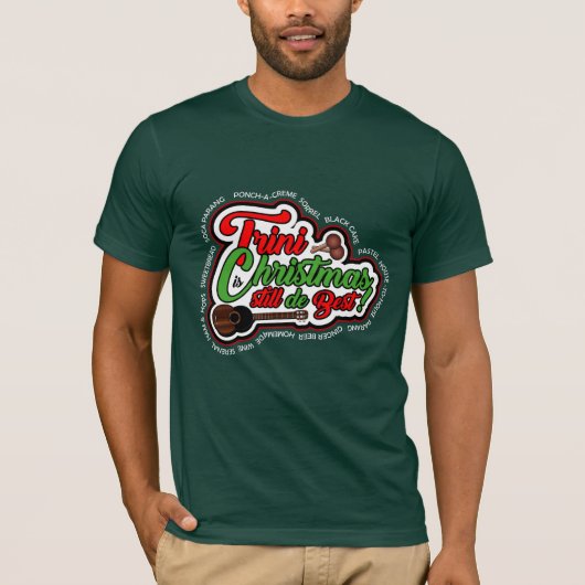 T-shirt Trini Noël toujours d mieux avec carte et cuatro (Devant)