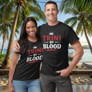 T-shirt TRINI par le SANG - TEXTE ROUGE et BLANC
