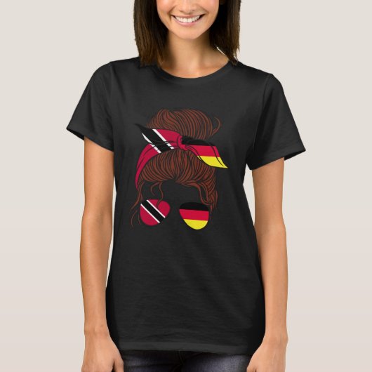 T-shirt Trinidad and Germany Mix Half Trinidadian half Ger (Devant)