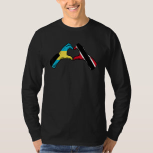 T-shirt Trinidad et Tobago Bahamas Drapeau Cœur Mix Hérita