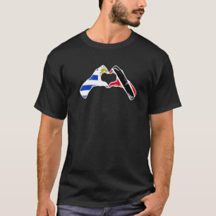 T-shirt Trinidad et Tobago Uruguay Drapeau Cœur Mix Hérita