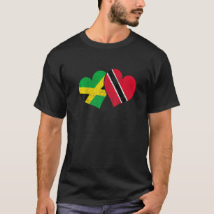 T-shirt Trinidad & Tobago Jamaica Trinidadian Flag Heart P