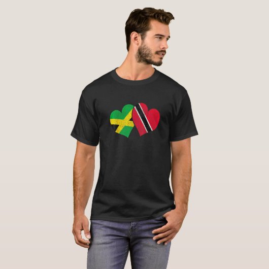 T-shirt Trinidad & Tobago Jamaica Trinidadian Flag Heart P (Devant entier)