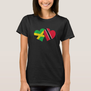 T-shirt Trinidad & Tobago Jamaica Trinidadian Flag Heart P