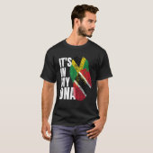 T-shirt Trinidadien Plus Jamaïcain Mélanger ADN Drapeau Hé (Devant entier)
