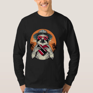 T-shirt Trinité-Et-Tobago Sloth Sunset Heart Trinidadien
