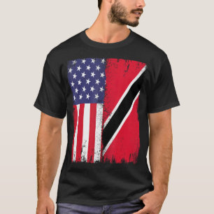T-shirt Trinité-Et-Tobago Trini Racines Moitié États-Unis