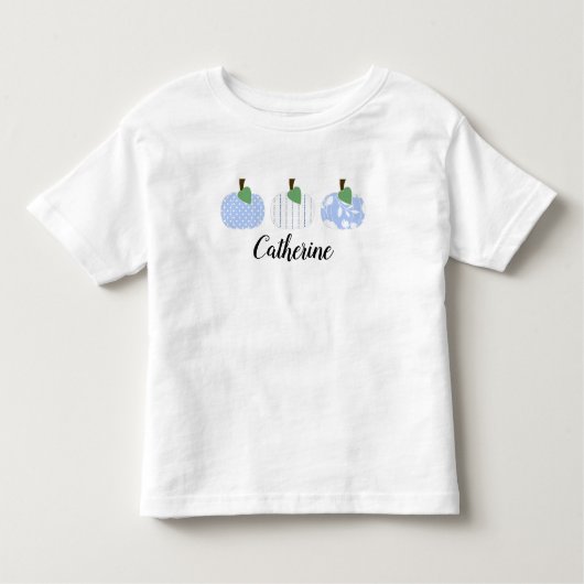 T-shirt trio Citrouille bleu clair pour filles (Devant)