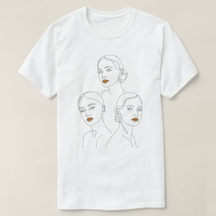 T-shirt Trio d'art en ligne féminin élégant, féminin minim