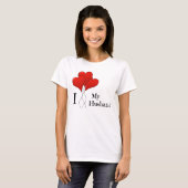 T-shirt Trio de ballons rouges en forme de cœur J'aime mon (Devant entier)