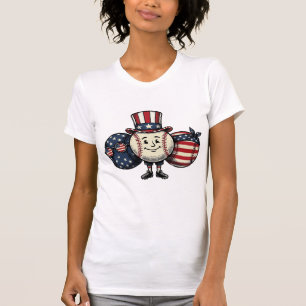 T-shirt Trio de baseball patriotique Vintage Vector Shirt_