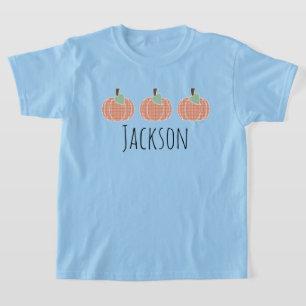 T-shirt Trio de citrouilles à carreaux orange pour garçons