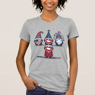 T-shirt Trio de gnomes patriotiques dessin vectoriel vinta