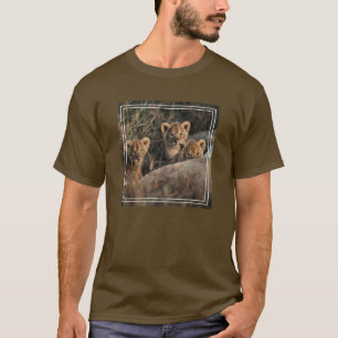 T-shirt Trio de lionceaux avec leur mère