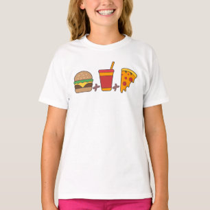 T-shirt Trio de restauration rapide : Burger, soda, tranch