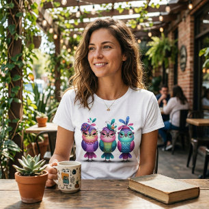 T-shirt Trio d'oiseaux colorés