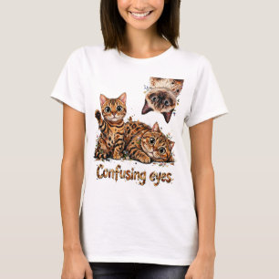 T-shirt Trio Félin de Chat en Fleur, Chat Mignon, Chat Drô