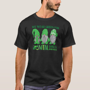 T-shirt Trio Gnome En Mai Nous Portons Vert Pour La Santé 