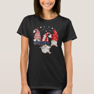 T-shirt Trio Gnomes 4 juillet Us Flag Independence Day