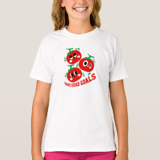 T-shirt Trio ludique dessiné à la main de visages de tomat