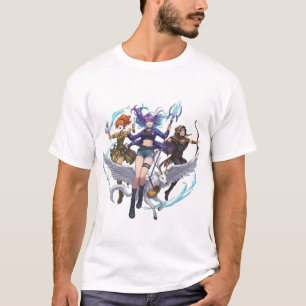 T-shirt Trio Magique Fantasy PNG, Magicien de style anime,