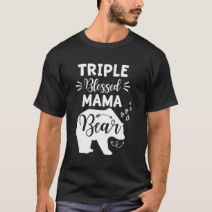 T-shirt Triple Bienheureux Mama Ours Coeur Flèche Maman Av