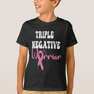 T-shirt Triple Guerrier Négatif Cancer Survivant Le sein p