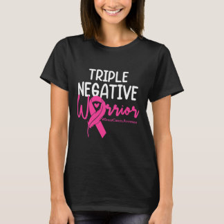 T-shirt Triple Négatif Warrior Rose Ribbon Breast Cancer