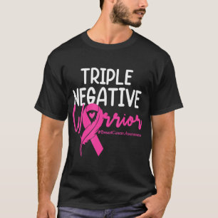 T-shirt Triple Négatif Warrior Rose Ribbon Breast Cancer