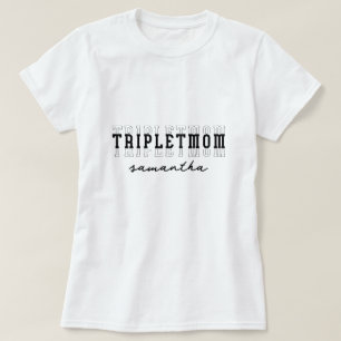 T-shirt Triplet Maman de 3 Monogrammes personnalisés Mères