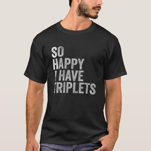 T-shirt Triplet Maman Papa Si Heureux J'Ai Triplets Mère F (Devant)