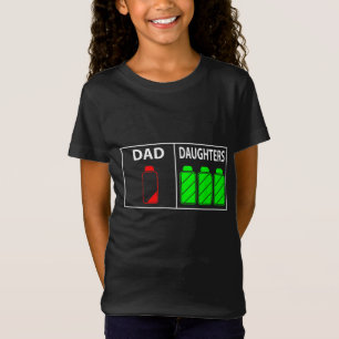T-Shirt Triplet Papa de Trois Filles Drôle Fête des pères