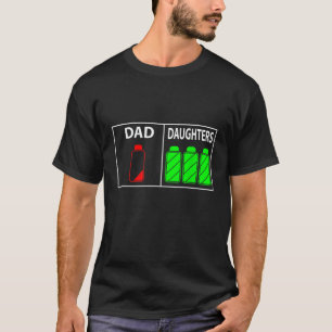 T-shirt Triplet Papa de Trois Filles Drôle Fête des pères