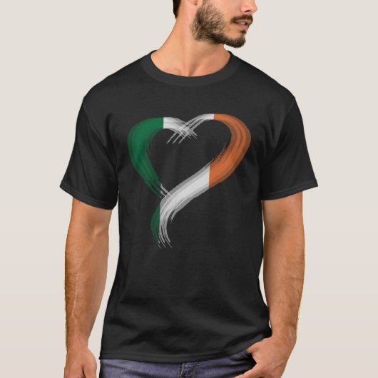 T-shirt Trippy coeur J'aime Irlande drapeau Edm raves tech (Devant)