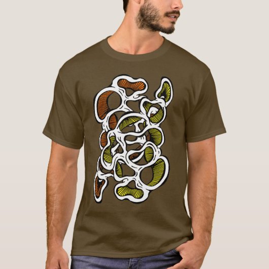 T-shirt Trippy Hippy Design Abstrait de champignons biolog (Devant)