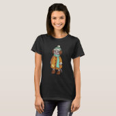 T-shirt Triste Cate Portant Écharpe Cute Chat Pour Chat (Devant entier)