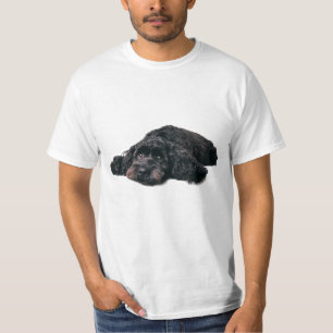 T-shirt triste de chiot de mélange de caniche de