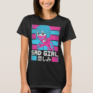 T-shirt Triste fille Japonaise Anti Social Soft Grunge Vap