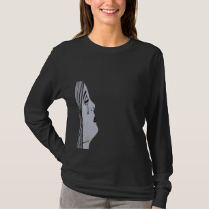 T-shirt Triste Main Tirée Main Dessin