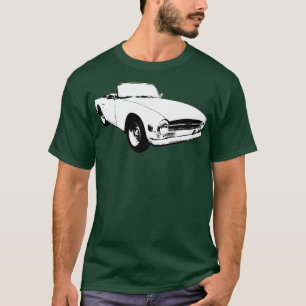 T-shirt Triumph TR6 1970s classique sport monobloc blanc